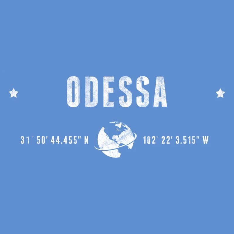 Odessa Stylized Geographic Coordinates