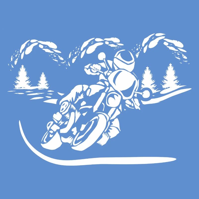Motorcycle Forest Silhouette