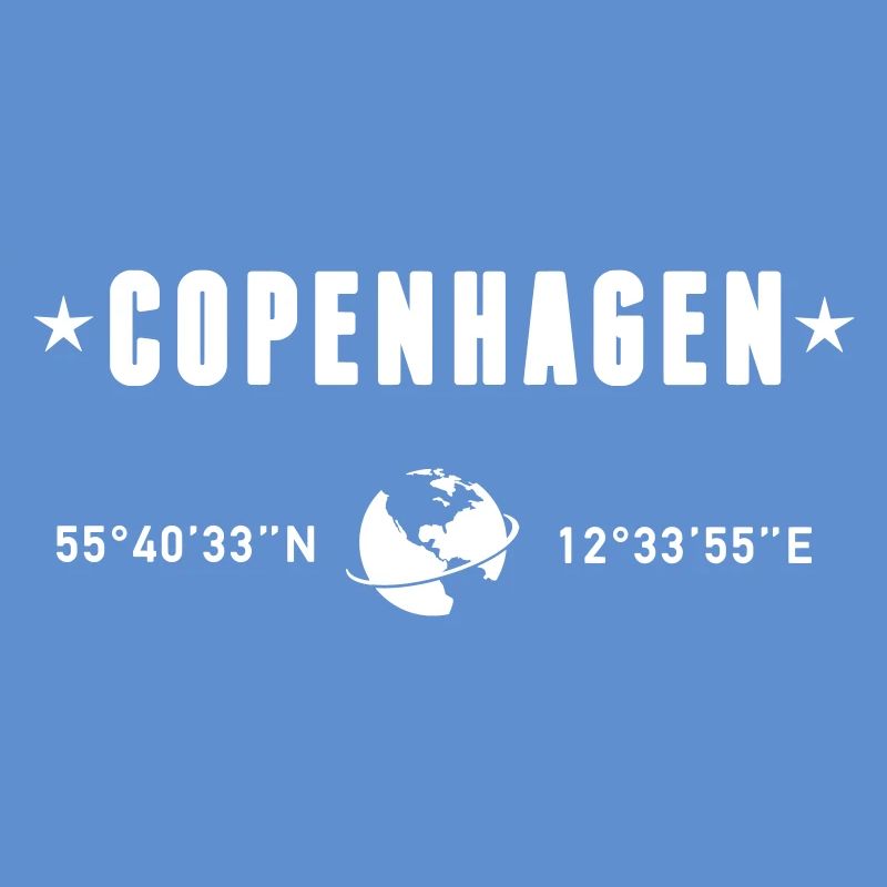 Copenhague, Danemark, Coordonnées : Planète Terre Blanche