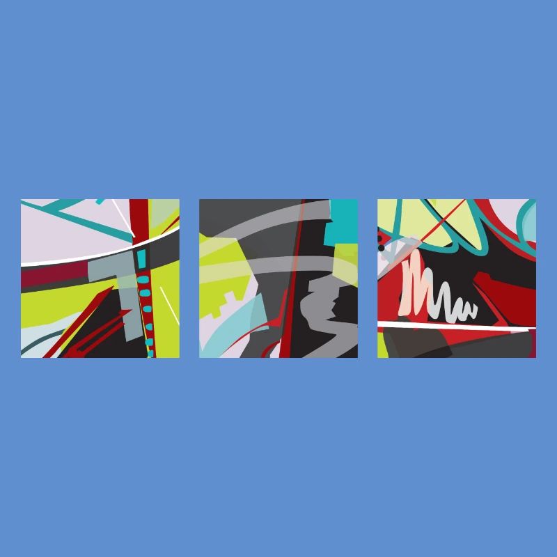 Trilogie de couleurs, de lignes et de surfaces !