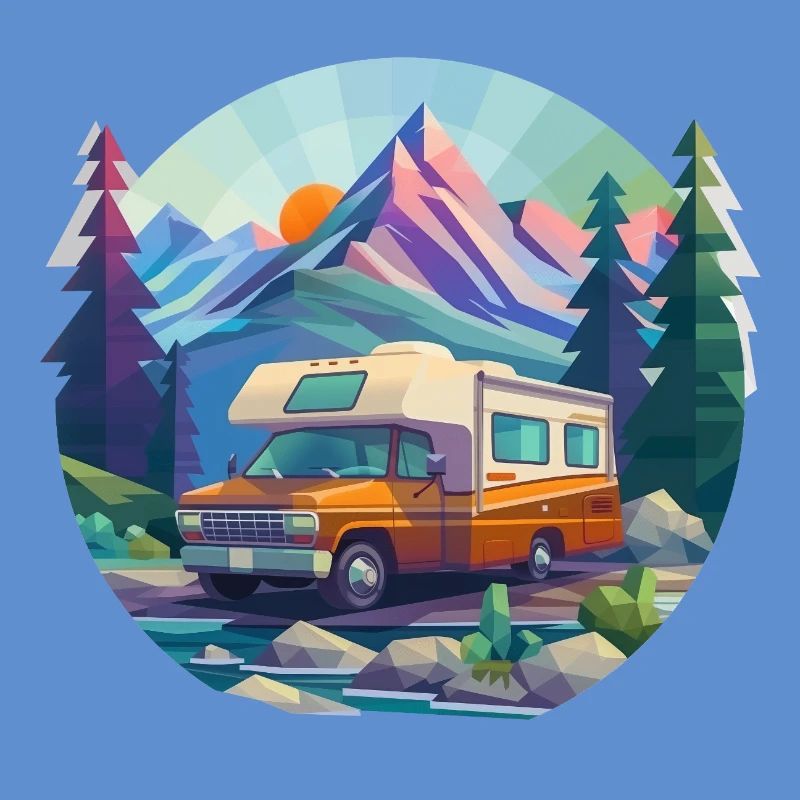 Camping à l’ancienne – Moderne dans un look low poly