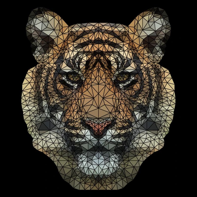 Polygon Tiger Transparent