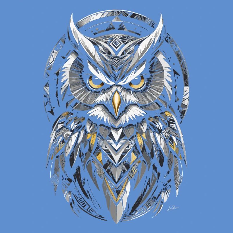 Gelbe Eule - Geometrisches Symbol