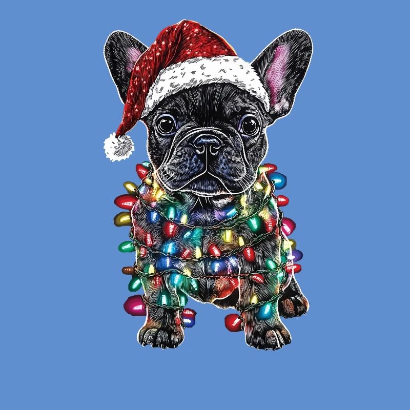 Bouledogue français décoré de manière festive
