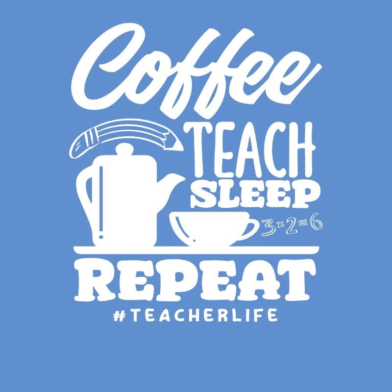 Enseignant de l’école primaire Café Enseigner Dormir Répéter