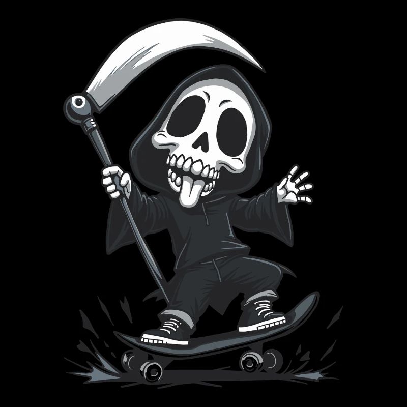 Skate or Die – Grim Reaper on a skateboard