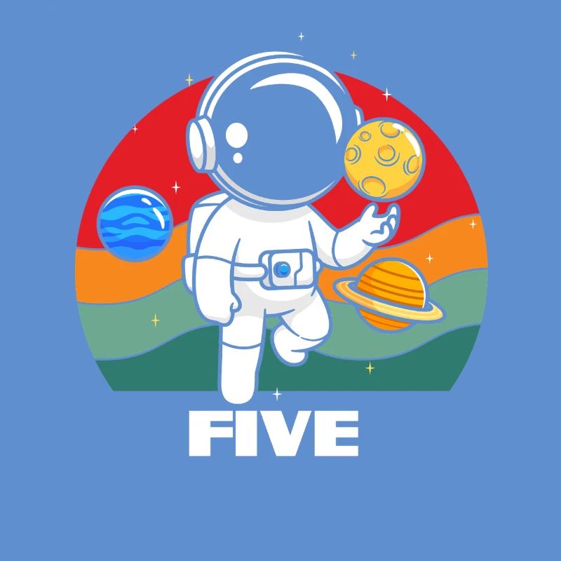 Astronaut in Space Adventure Five Planets