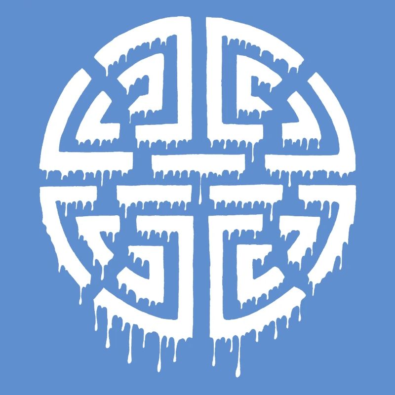 Graffiti eines roten Labyrinths