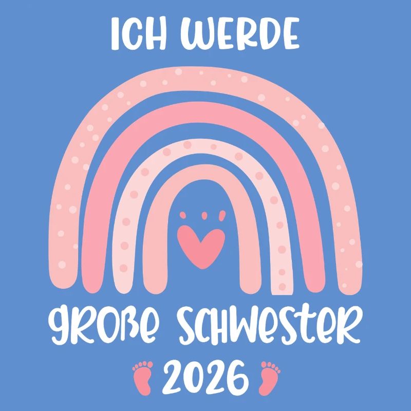 Ich werde große Schwester 2026 Regenbogen Mädchen