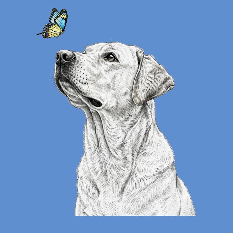 Labrador avec style papillon en forme de banksy