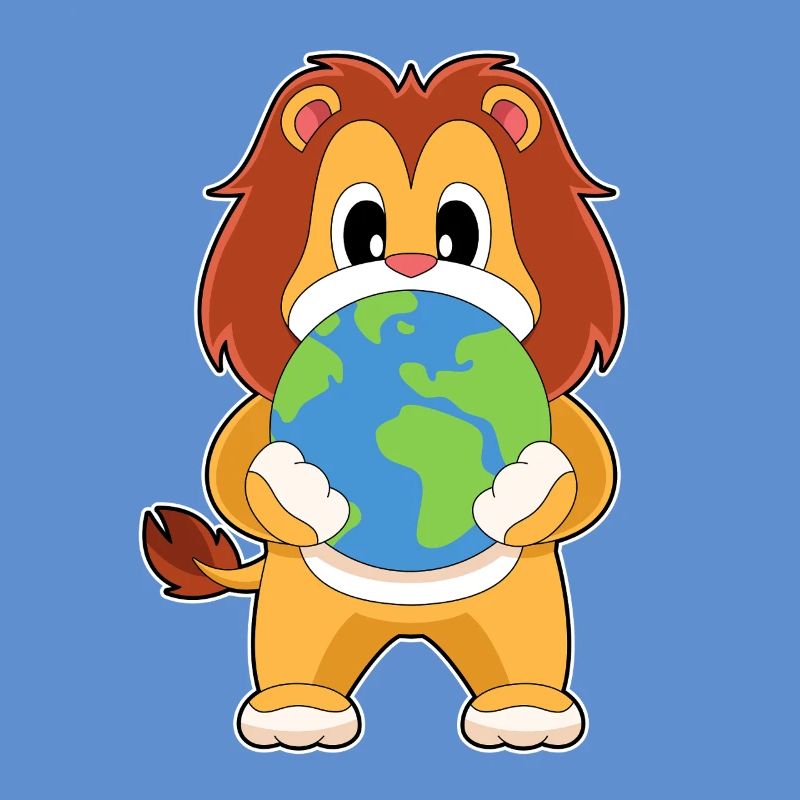 Globe terrestre du lion