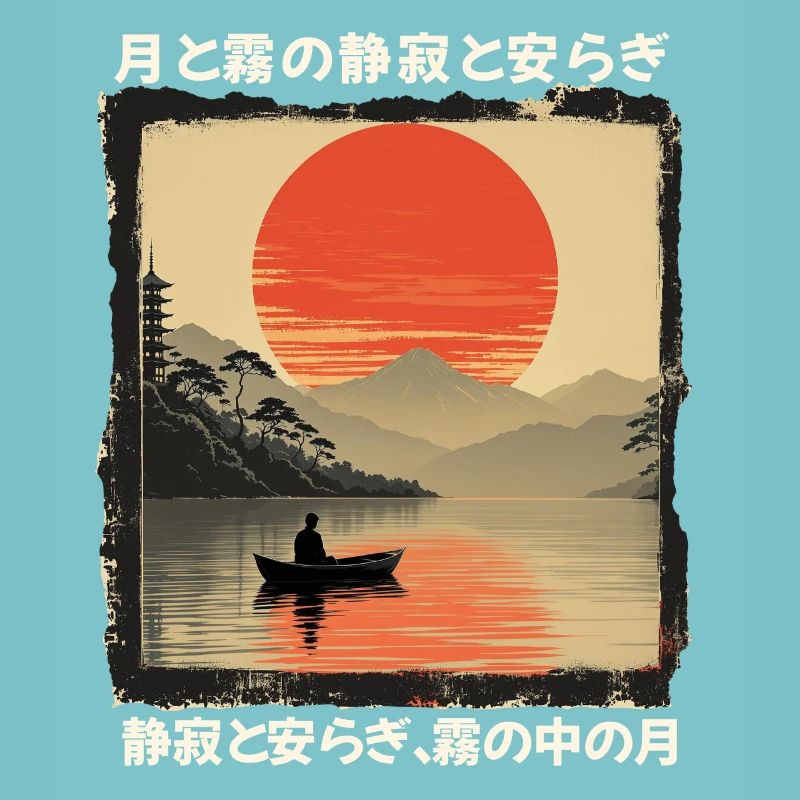 Japan See Boot Stille und Frieden im Mondschein