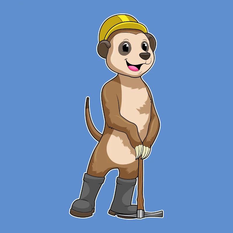 Les suricates comme mineurs avec des pioches