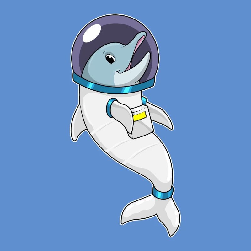 Astronaute Dolphin Space