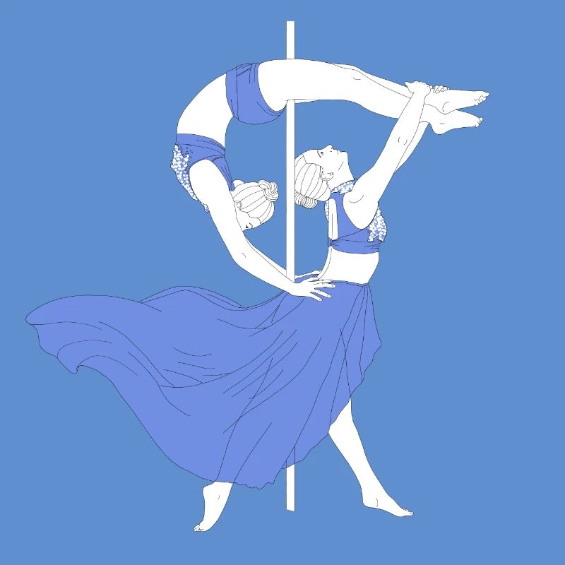 Pole Dance Blue Impression