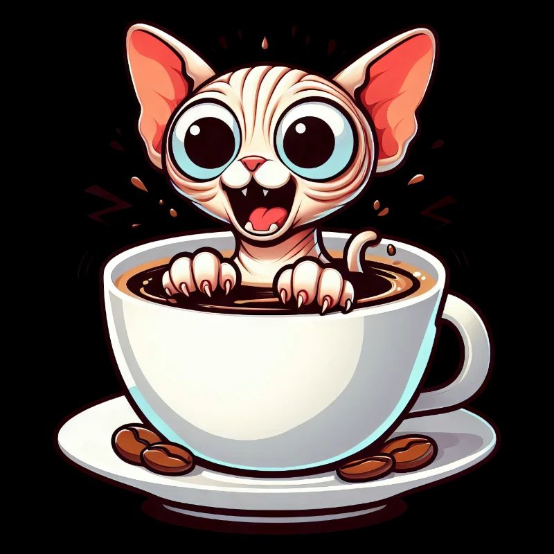 Sphinx Katze Kaffee Kaffeeliebhaber Design