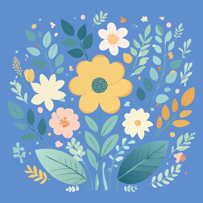 Douce floraison florale pastel - Boho Botanical