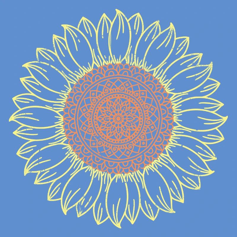 Conception complexe de mandala tournesol