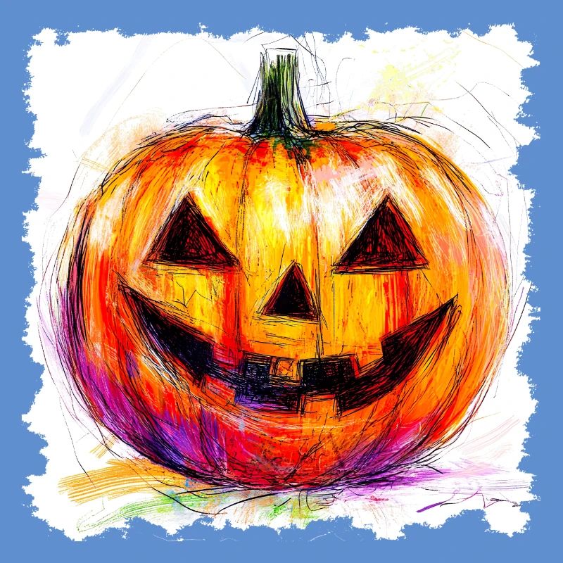 Colorful Pumpkin Jack-O-Lantern