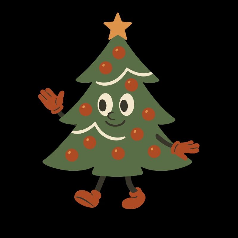 Funny Dancing Christmas Tree Holiday Festive Joy
