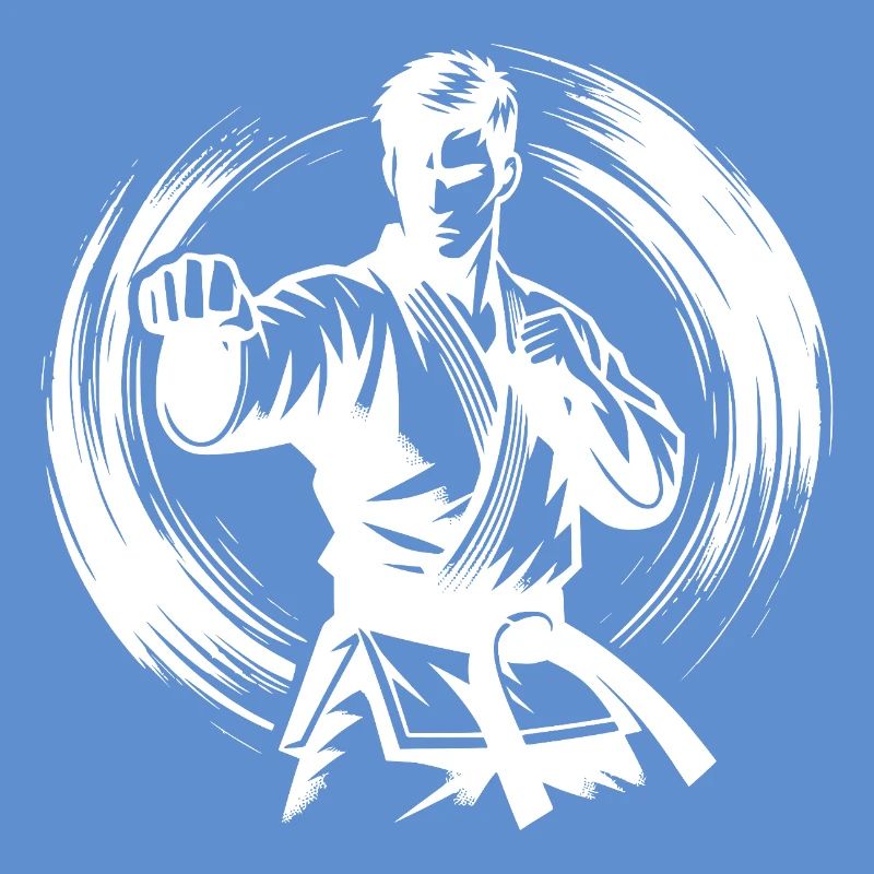 Silhouette de Karaté Parfaite en Combat Dynamique
