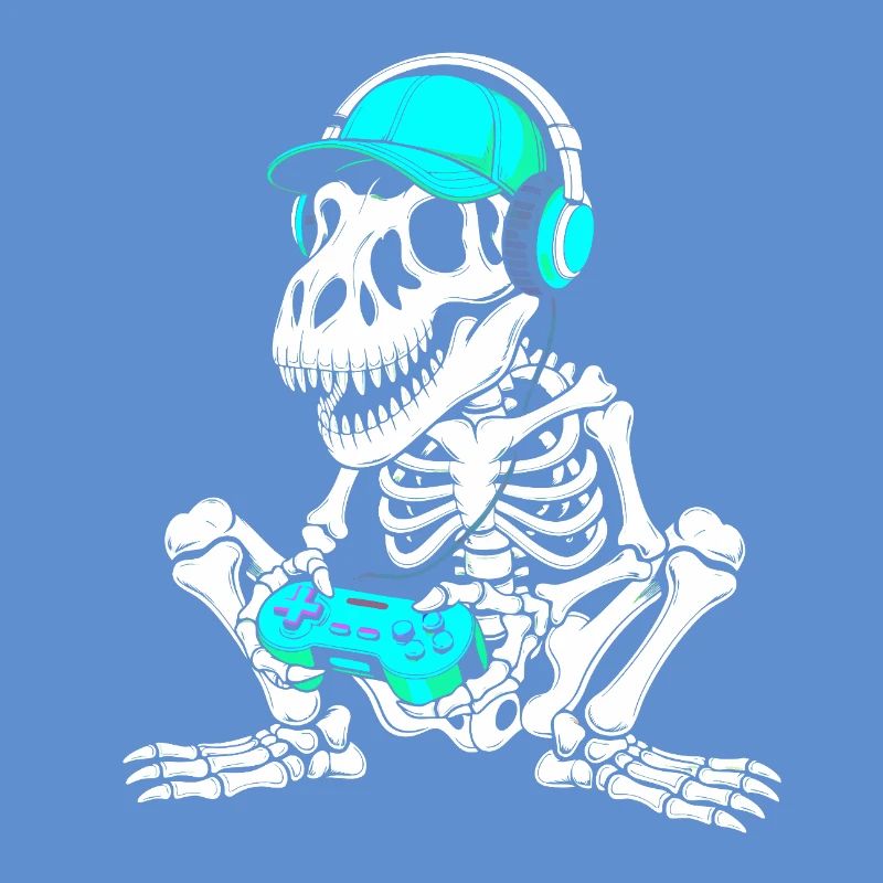 Skeleton DJ with controller and headset
