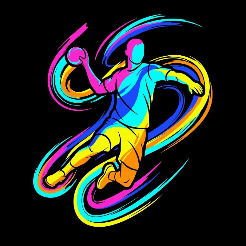 Bunter Handballspieler
