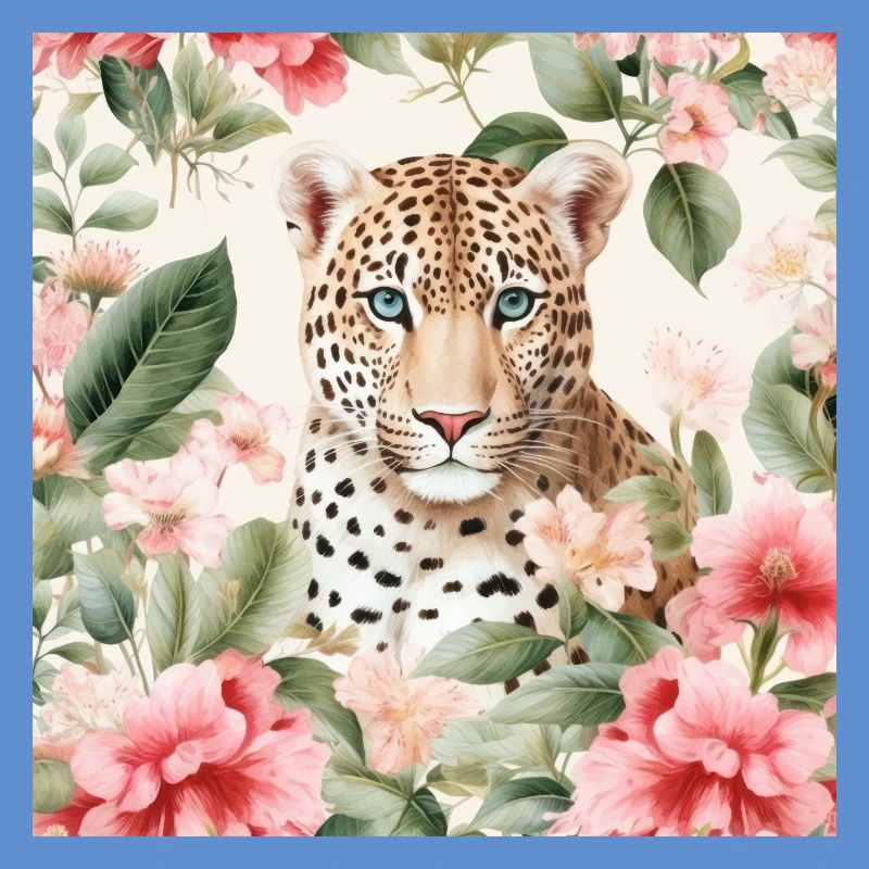 Aquarell-Blütenleopard