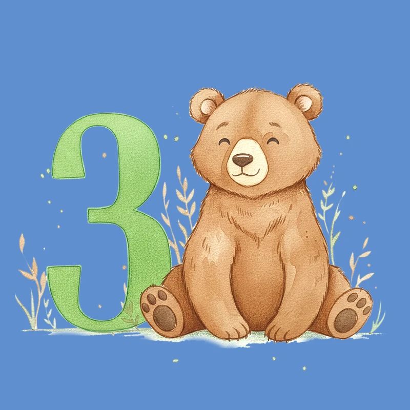Petit Ours avec le Numéro Trois