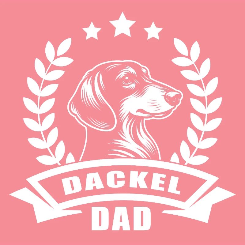 Design « Papa teckel » avec bannière et couronne de blé