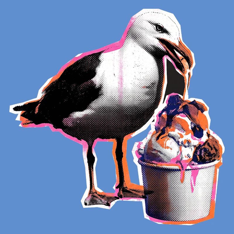 Möwe Isst Eis