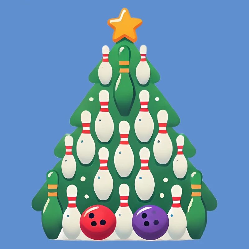 Bowling Christmas Tree Holiday Design
