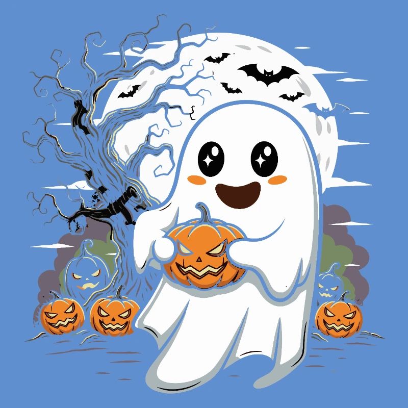 Niedlicher Geist mit Kürbislaterne