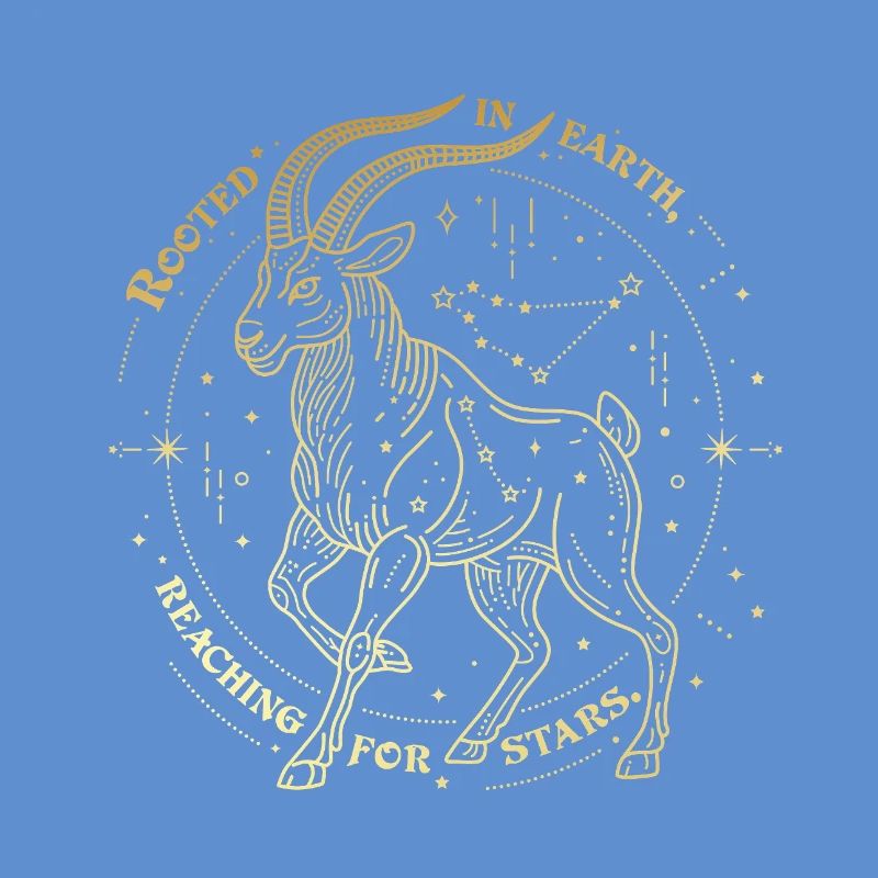 Steinbock Sternzeichen Geschenk – Erde & Sterne Design