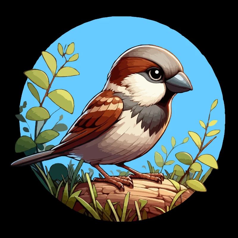 Sparrow on a branch