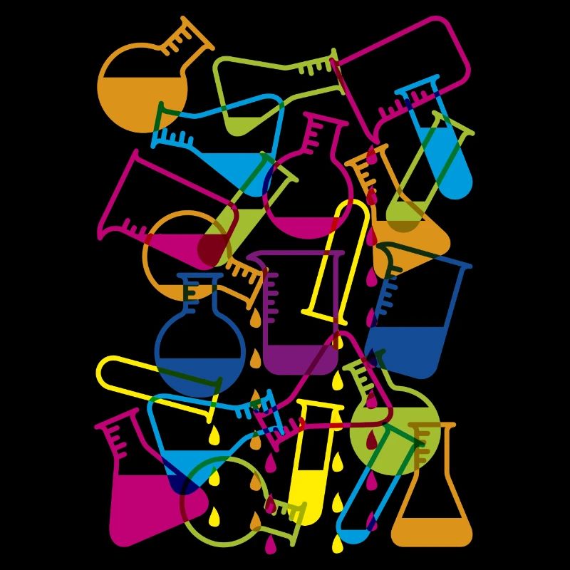 Laboratory Glassware with Dripping Chemicals