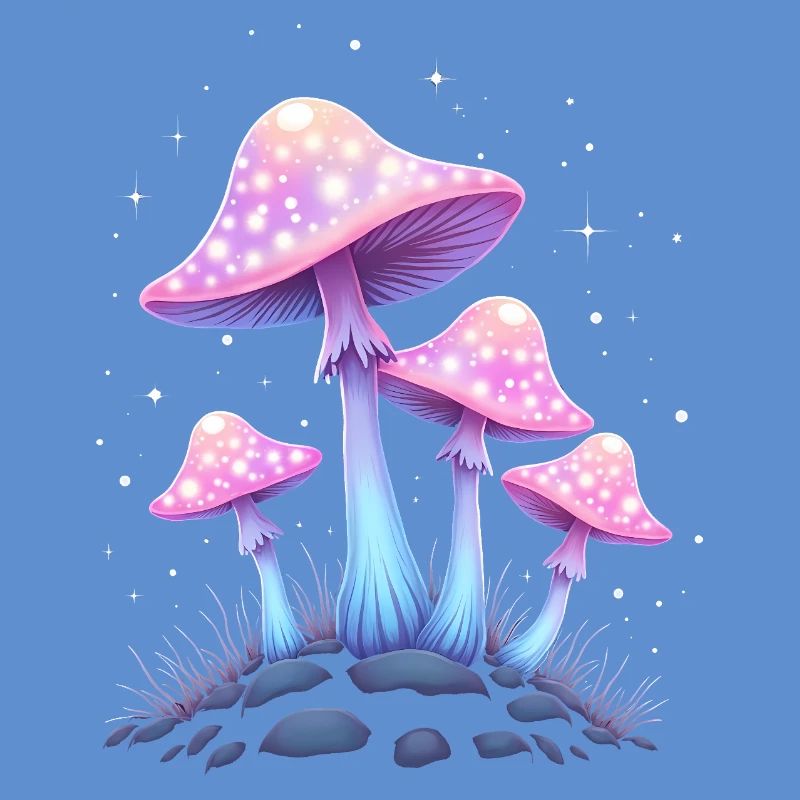Magic Mushrooms - Mystical Forest Art