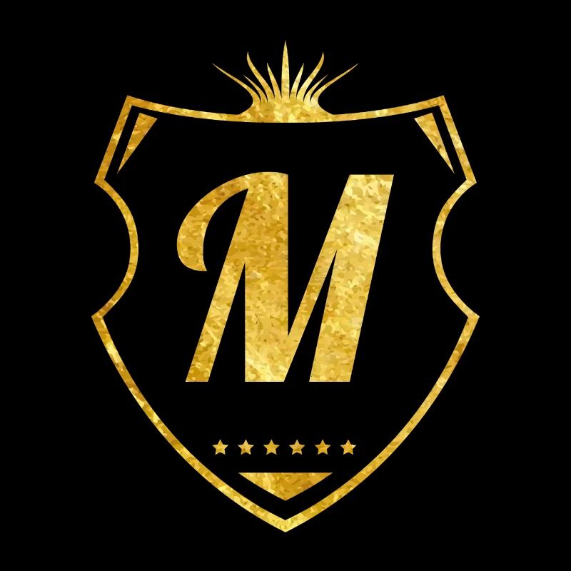 M buchstabe gold