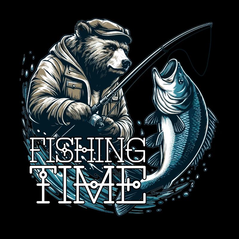 Temps de pêche ours pêche pêcheur poisson cadeau