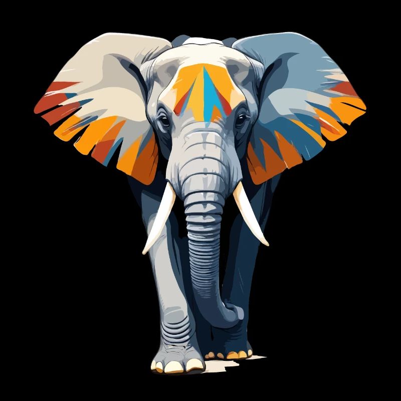 Elefant Vektor Kunst Lebendige Farbe Illustration