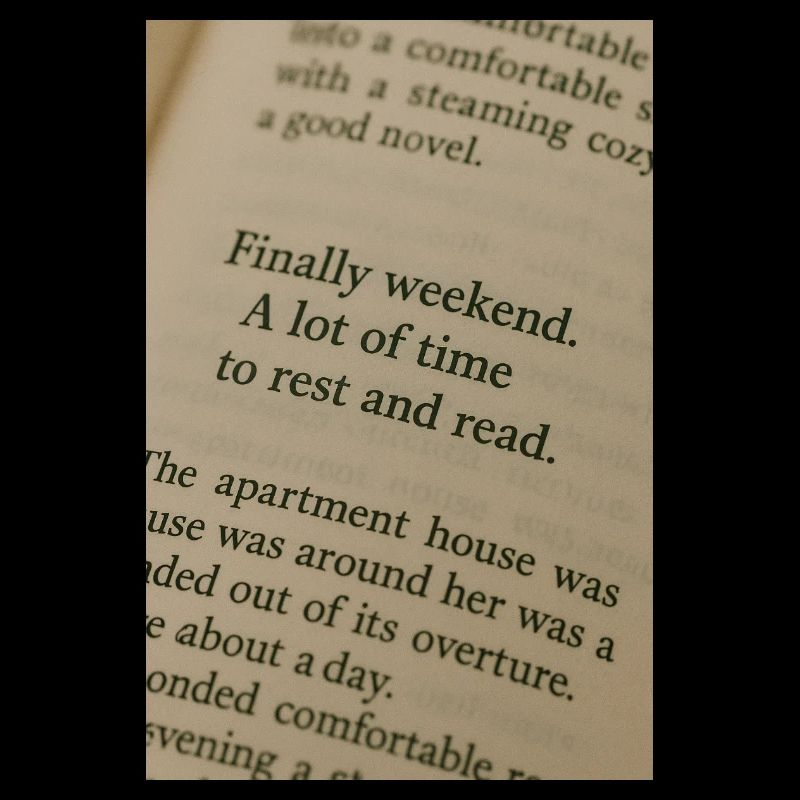 Page in book - Finally weekend