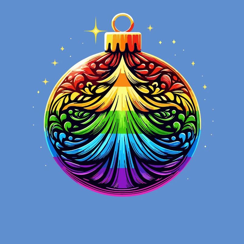 Regenbogen Weihnachtskugel mit Tannenbaum Ornament