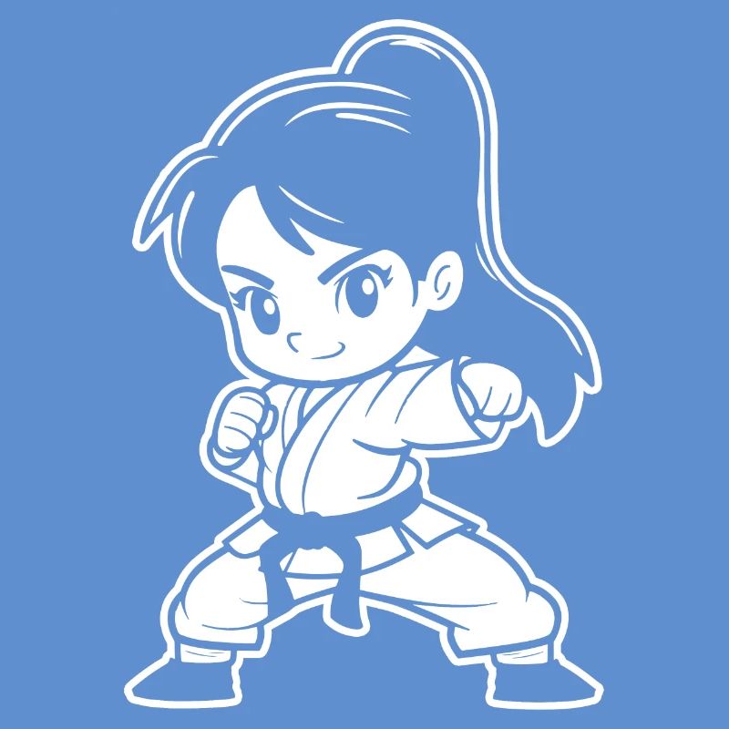 Kleines Karate Mädchen Comic