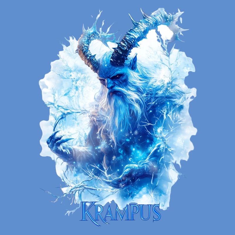 Krampus Eisblau – Mystisches Wintermotiv Folklore