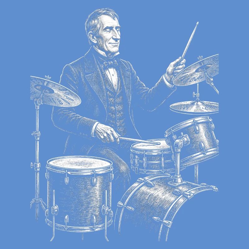 William Henry Harrison plays drums