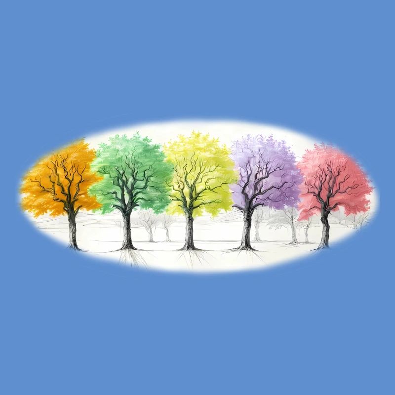 Bunt Bäume Baum Wald