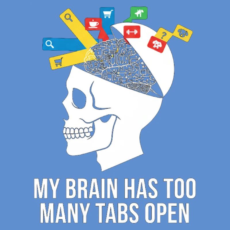 Tabs Open Skull Brain Meme