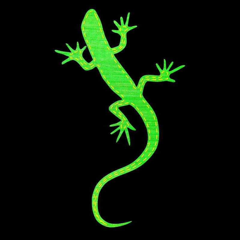 Gecko vert cousus à partir de tissu