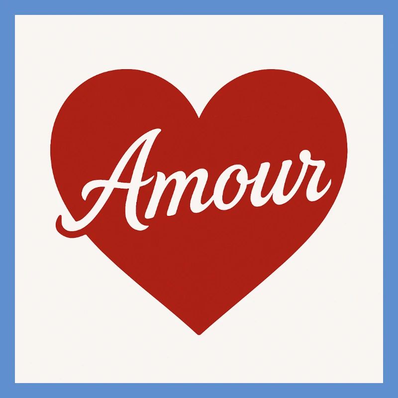 Loving heart shape with Amour text