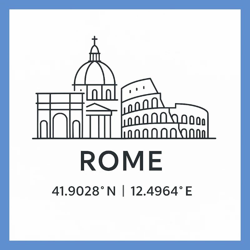 Rome Line Art Silhouette Point de repère